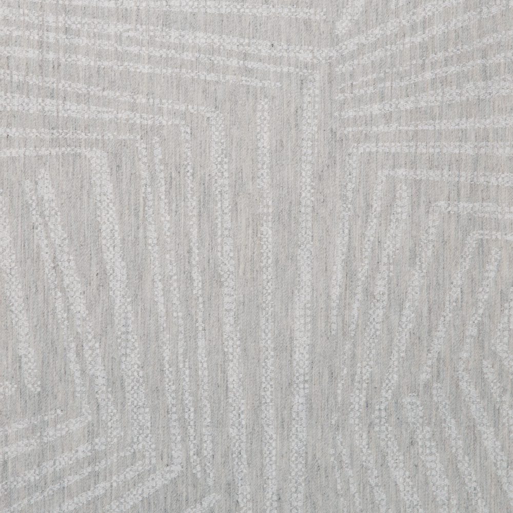 Kisumu: Ferri Geometric Linear Pattern Furnishing Fabric; 290cm, Light Grey