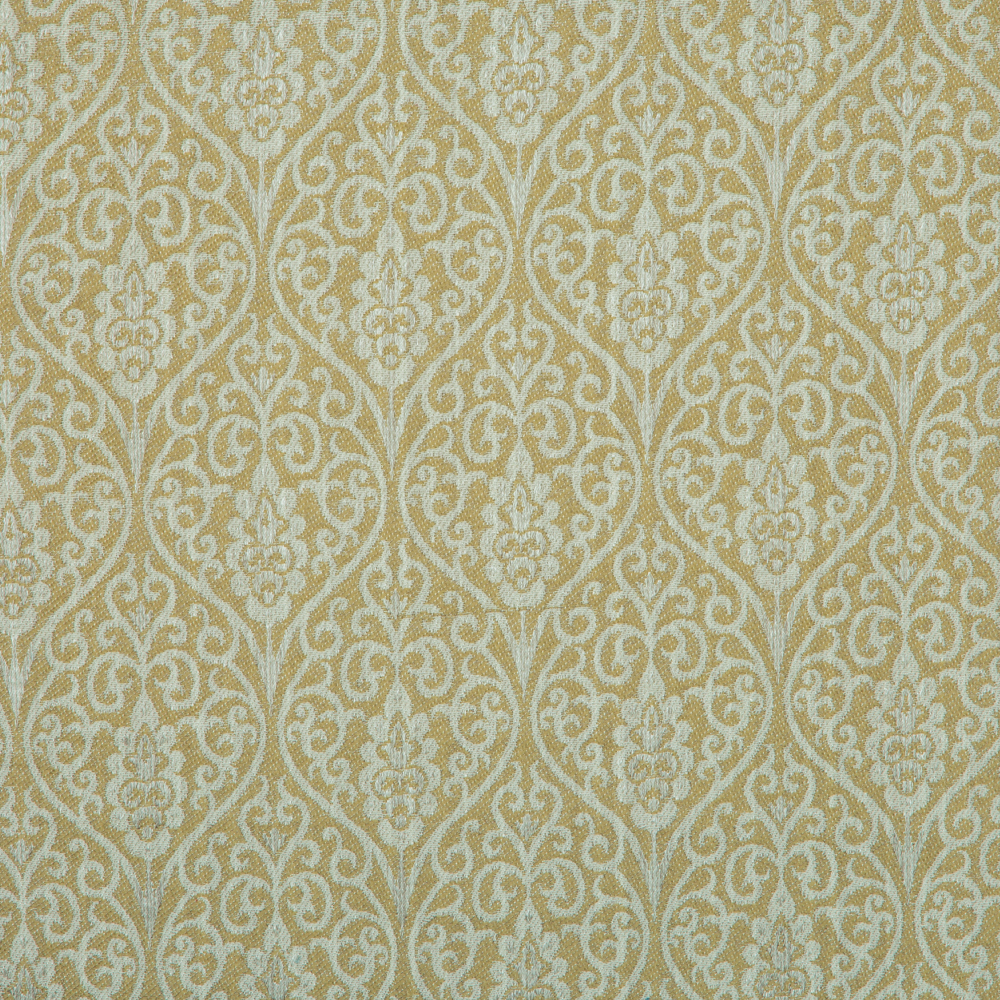 Mysore Collection: Neptune Damask Pattern Polyester Fabric; 280cm,Khaki