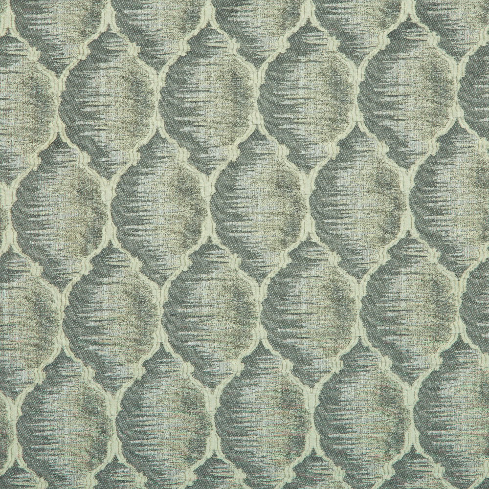 Mysore Collection: Neptune Quatrefoil Pattern Polyester Fabric; 280cm, Blueish Silver