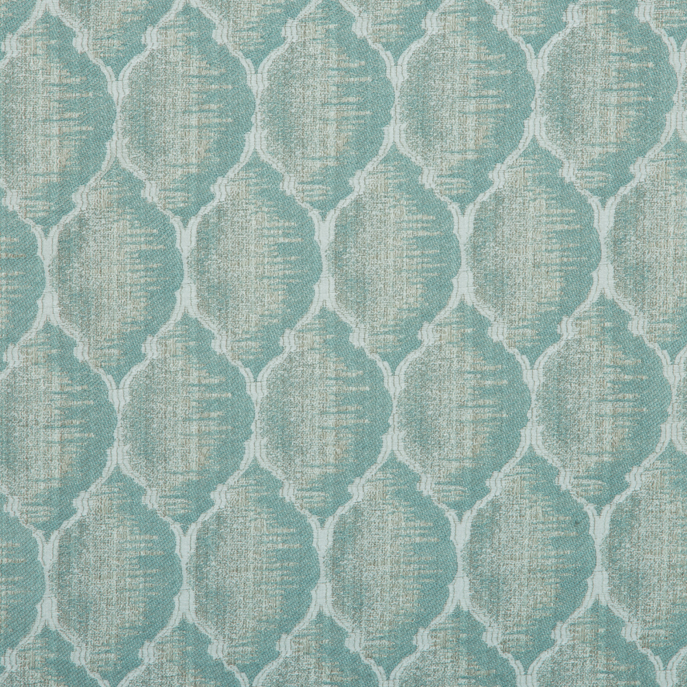 Mysore Collection: Neptune Quatrefoil Pattern Polyester Fabric; 280cm, Light Blue