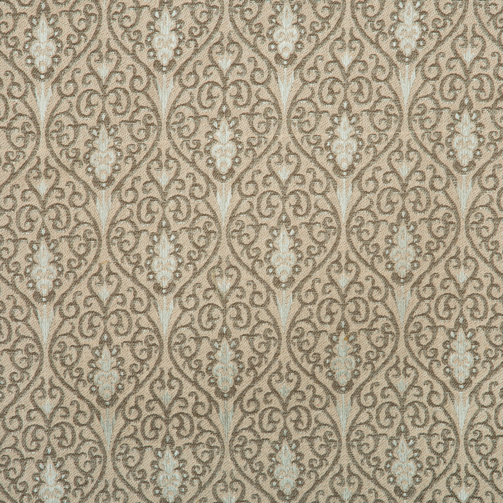 Mysore Collection: Neptune Damask Pattern Polyester Fabric; 280cm, Beige