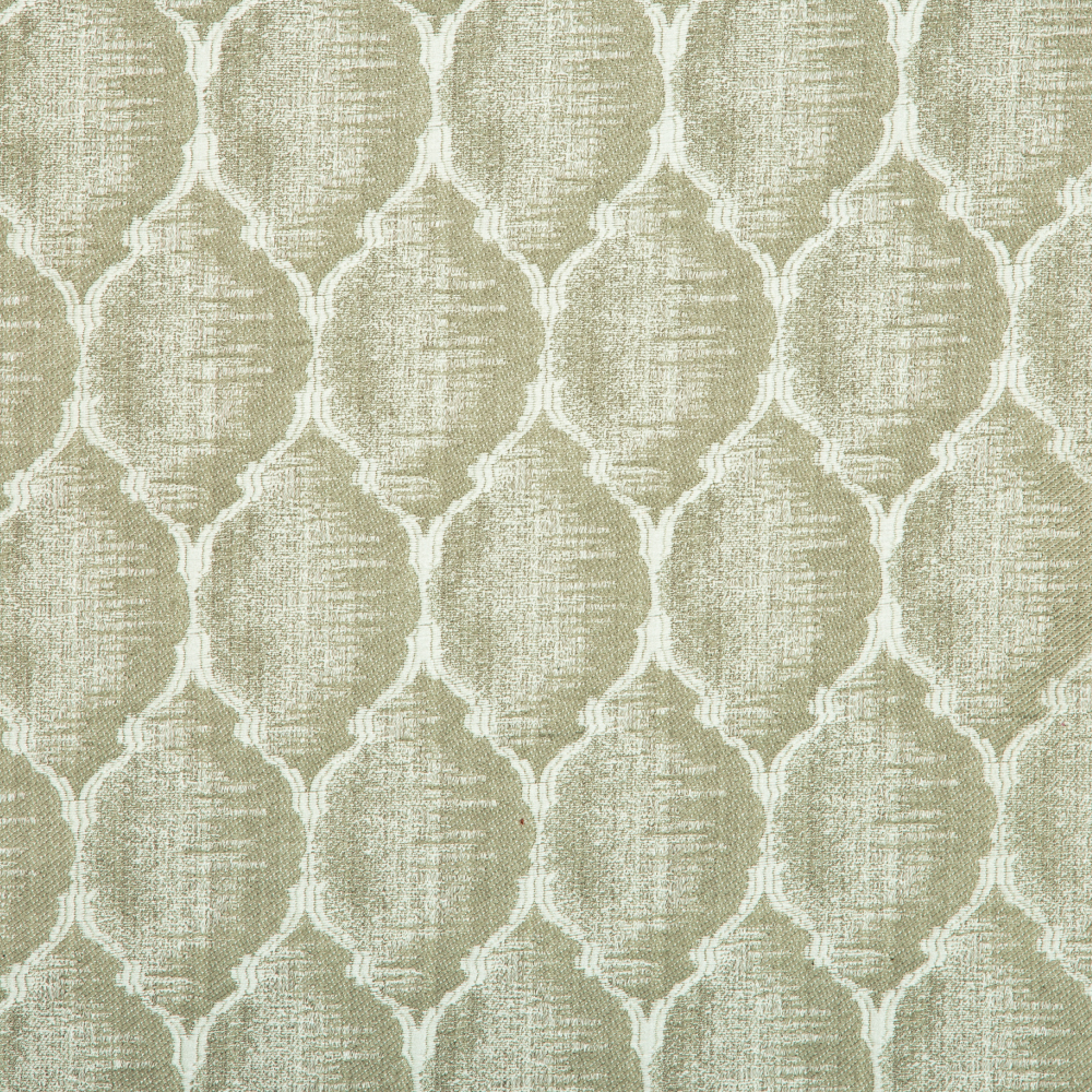 Mysore Collection: Neptune Quatrefoil Pattern Polyester Fabric; 280cm, Silver Grey