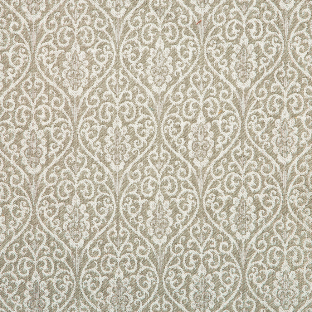 Mysore Collection: Neptune Damask Pattern Polyester Fabric; 280cm, Silver Grey