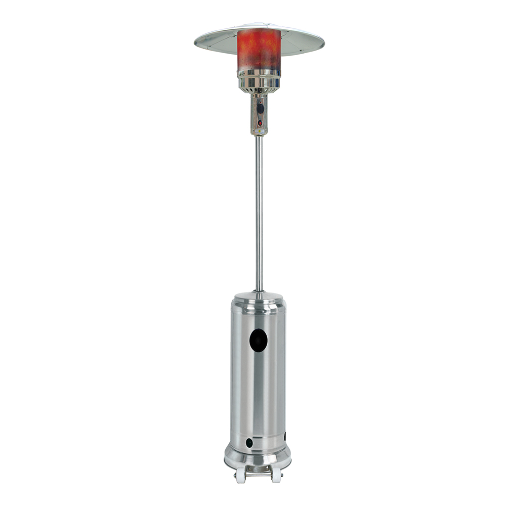 Stainless Steel Stand Patio LPG Heater With Grey Cover