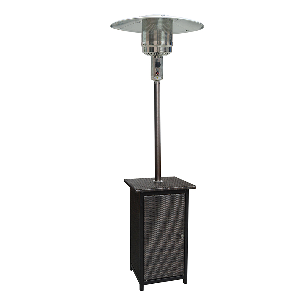 Square Rattan Wicker LPG Heater With Grey Cover